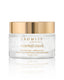 A clear cosmetic jar of Promise by Biotechnology Renewal Mask with a reflective gold lid, set against a clean white background with a soft reflection below.