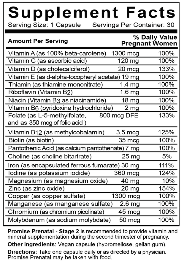 Promise Prenatal Stage 2 + DHA - 2nd Trimester Prenatal Vitamins
